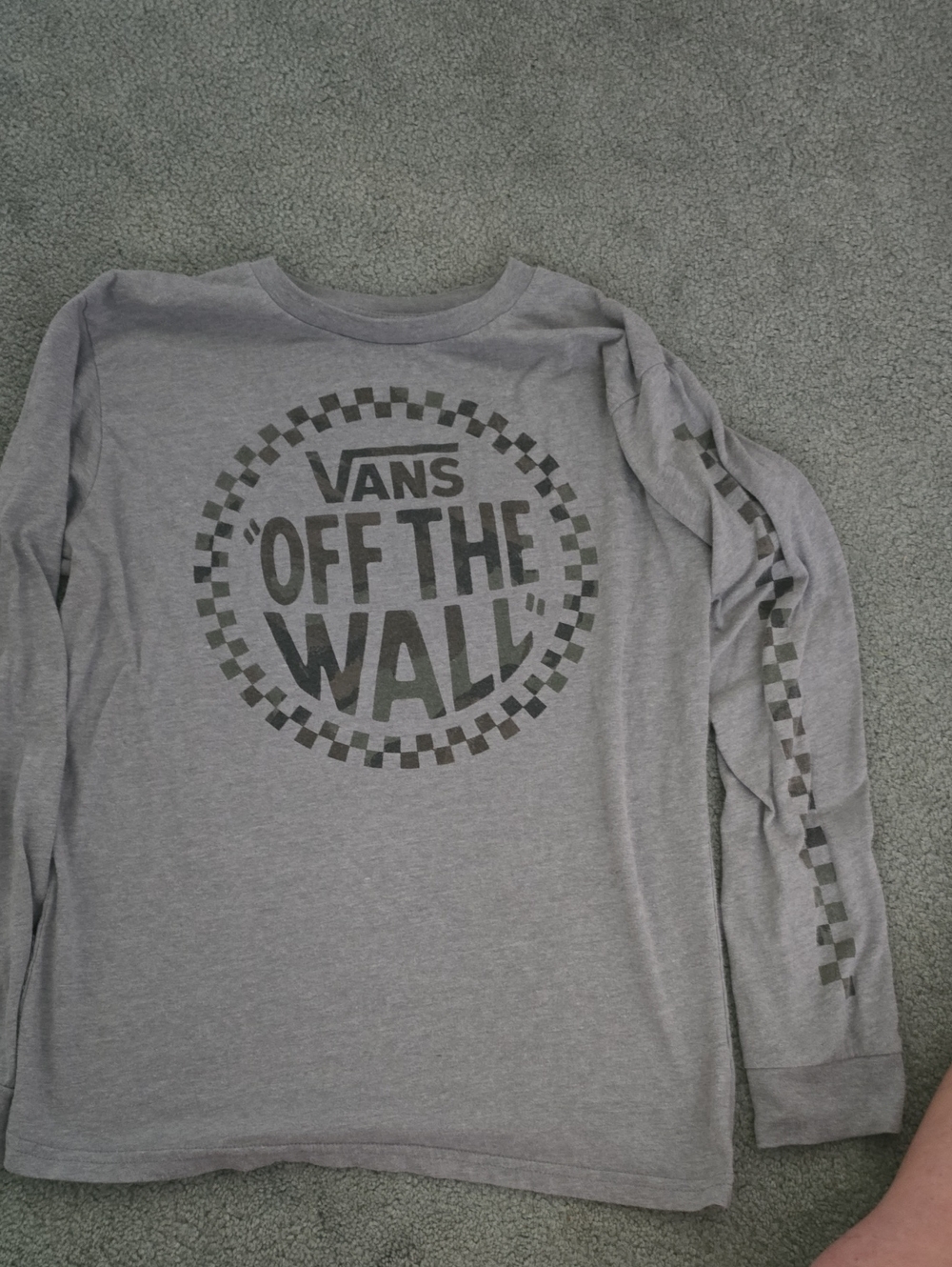 Vans Gray Off The Wall Logo Long Sleeve Shirt